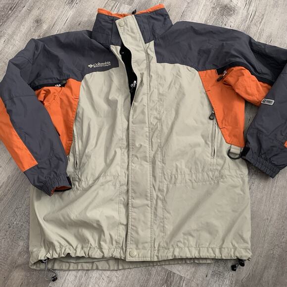 Columbia Fire Ridge Core Interchange Jacket Mens Large Gray Orange - Picture 7 of 7